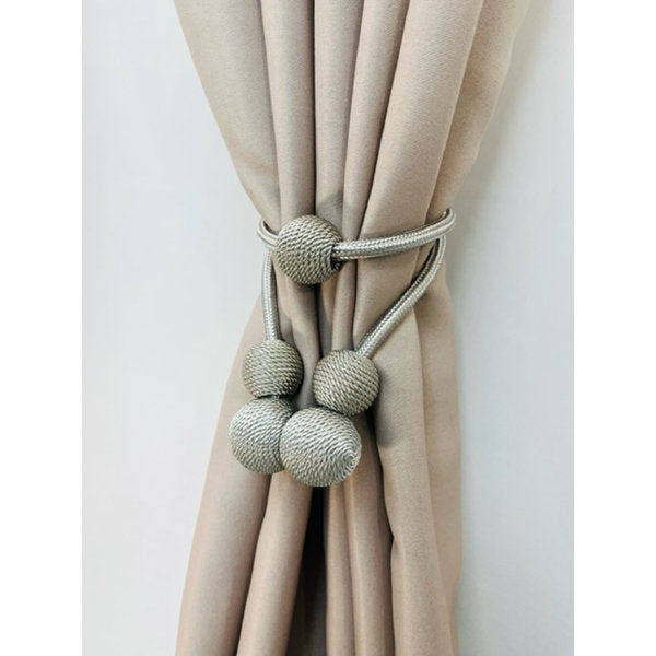 25'' Curtain Tieback Curtain Tiebacks Magnetic, Curtain Rope Silver (s –  The Drapery King Toronto