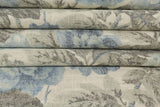 Waverly Fabrics Beatrice Chambray Blue Floral Drapery Upholstery Fabric By the Yard