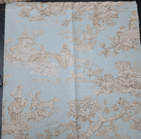 Blue Toile Fabric  54 inch wide in Blue