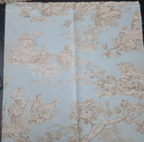 Blue Toile Fabric  54 inch wide in Blue