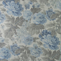 Waverly Fabrics Beatrice Chambray Blue Floral Drapery Upholstery Fabric By the Yard