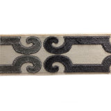 Charcoal Velvet Hollywood Regency Trim