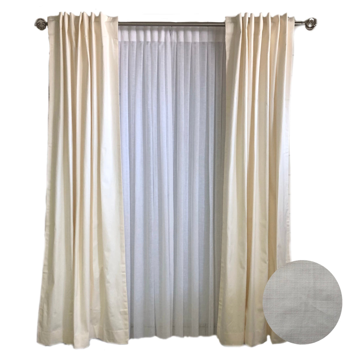 Cream Linen Curtain Lined 50 X 96